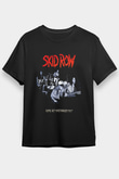 Skid Row Baskılı Unisex Siyah Tişört - Tshirt
