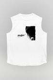 Skillet Baskılı Beyaz Unisex Kolsuz Tişört - Tshirt