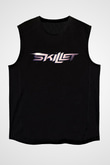 Skillet Baskılı Unisex Siyah Kolsuz Tişört - Tshirt