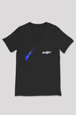 Skillet Baskılı Unisex Siyah V Yaka Tişört - Tshirt