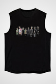 Skins Baskılı Unisex Siyah Kolsuz Tişört - Tshirt