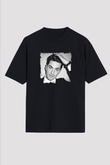 Skream Baskılı Unisex Oversize Siyah Tişört