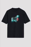 Skrillex Baskılı Unisex Oversize Siyah Tişört