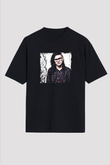 Skrillex Baskılı Unisex Oversize Siyah Tişört