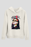 Skrillex Beyaz Unisex Kapüşonlu Sweatshirt