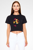 Skrillex Siyah  Crop Top Tişört