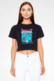 Skrillex Siyah  Crop Top Tişört