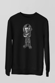 Skull Helmet Baskılı Siyah Unisex T-Shirt