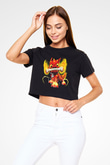 Skylanders Siyah Crop Top Tişört