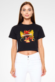 Skylanders Siyah Crop Top Tişört