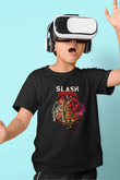Slash Baskılı Siyah Unisex Çocuk Tişört
