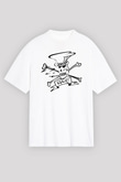 Slash Beyaz Unisex Oversize Tişört T-Shirt