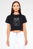 Slash Siyah Crop Top Tişört
