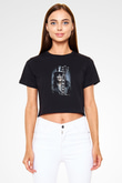 Slash Siyah Crop Top Tişört