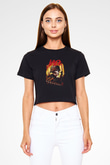 Slayer Siyah Crop Top Tişört