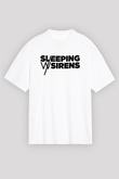 Sleeping with Sirens Beyaz Unisex Oversize Tişört T-Shirt - Oversize Tişört Fabrikası