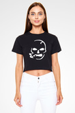 Slightly Stoopid Siyah -Fabrikası Crop Top Tişört