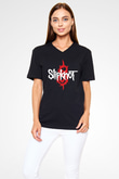 Slipknot Siyah Unisex V Yaka Tişört T-Shirt