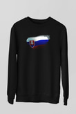 Slovakya - Slovakia Bayrağı Baskılı Unisex Siyah Sweatshirt
