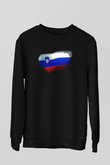 Slovenya - Slovenia Bayrağı Baskılı Unisex Siyah Sweatshirt