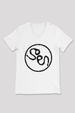 Slowdive Baskılı Beyaz Unisex V Yaka Tişört - Tshirt