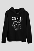 Slowdive Baskılı Unisex Siyah Kapüşonlu Sweatshirt