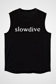 Slowdive Baskılı Unisex Siyah Kolsuz Tişört - Tshirt