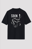 Slowdive Baskılı Unisex Siyah Oversize Tişört - Tshirt