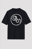 Slowdive Baskılı Unisex Siyah Oversize Tişört - Tshirt
