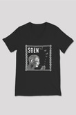 Slowdive Baskılı Unisex Siyah V Yaka Tişört - Tshirt