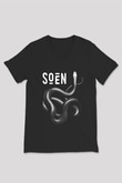 Slowdive Baskılı Unisex Siyah V Yaka Tişört - Tshirt