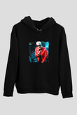 Snake Baskılı Unisex Siyah Hoodie