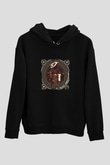 Snake Baskılı Unisex Siyah Hoodie