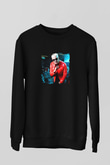 Snake Baskılı Unisex Siyah Sweatshirt