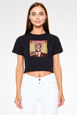 Snake Siyah  Crop Top Tişört