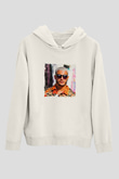 SnakeBaskılı Beyaz Hoodie
