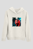 SnakeBaskılı Beyaz Hoodie