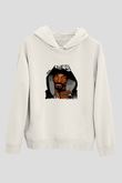 Snoop Dogg Baskılı Unisex Beyaz Kapüşonlu Sweatshirt