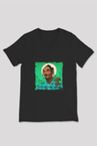 Snoop Dogg Baskılı Unisex Siyah V Yaka Tişört