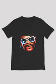 Snoop Dogg Baskılı Unisex Siyah V Yaka Tişört