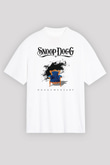 Snoop Dogg Beyaz Unisex Oversize Tişört T-Shirt - Oversize Tişört Fabrikası