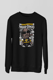 Snop Dog Baskılı Unisex Siyah Sweatshirt