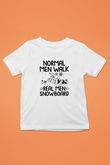 Snowboarding Baskılı Unisex Beyaz Çocuk Tişört - Tshirt