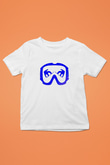 Snowboarding Baskılı Unisex Beyaz Çocuk Tişört - Tshirt