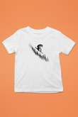 Snowboarding Baskılı Unisex Beyaz Çocuk Tişört - Tshirt