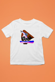 Snowboarding Baskılı Unisex Beyaz Çocuk Tişört - Tshirt