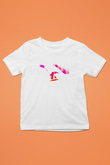 Snowboarding Baskılı Unisex Beyaz Çocuk Tişört - Tshirt