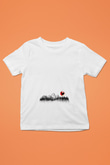 Snowboarding Baskılı Unisex Beyaz Çocuk Tişört - Tshirt