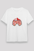 Snowboarding Baskılı Unisex Beyaz Tişört - Tshirt