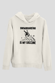 Snowboarding Baskılı Unisex Ekru Hoodie